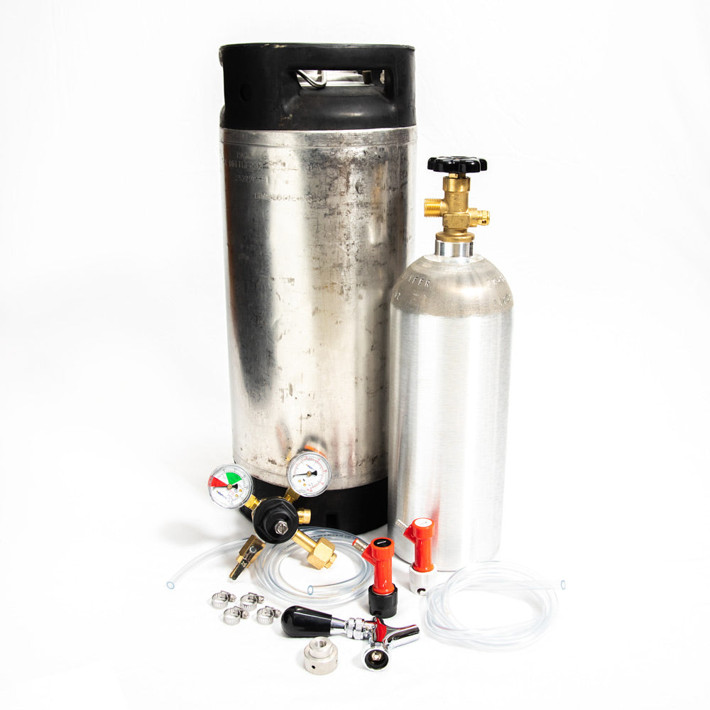 Whole Enchilada 5 Gallon Pin Lock Keg Kit New 5lb. Alum. Cyl. and Beer