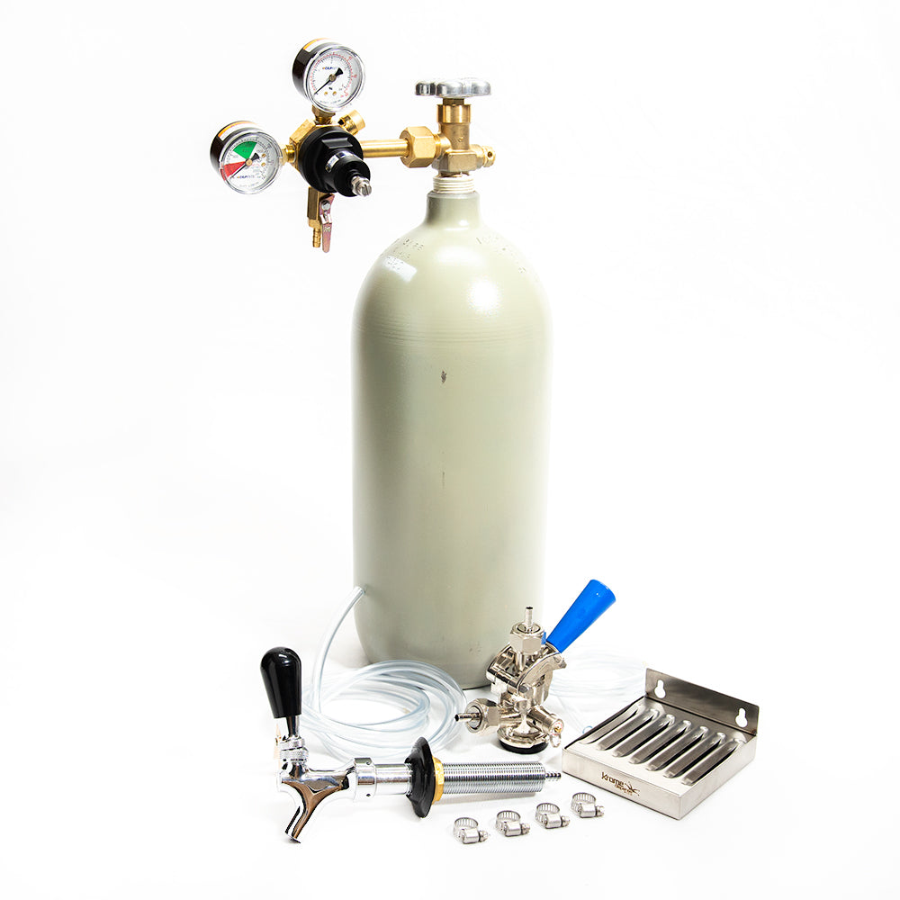 Refrigerator Conversion Kit 10lb CO2 Cylinder with Sanke Coupler Corny Keg