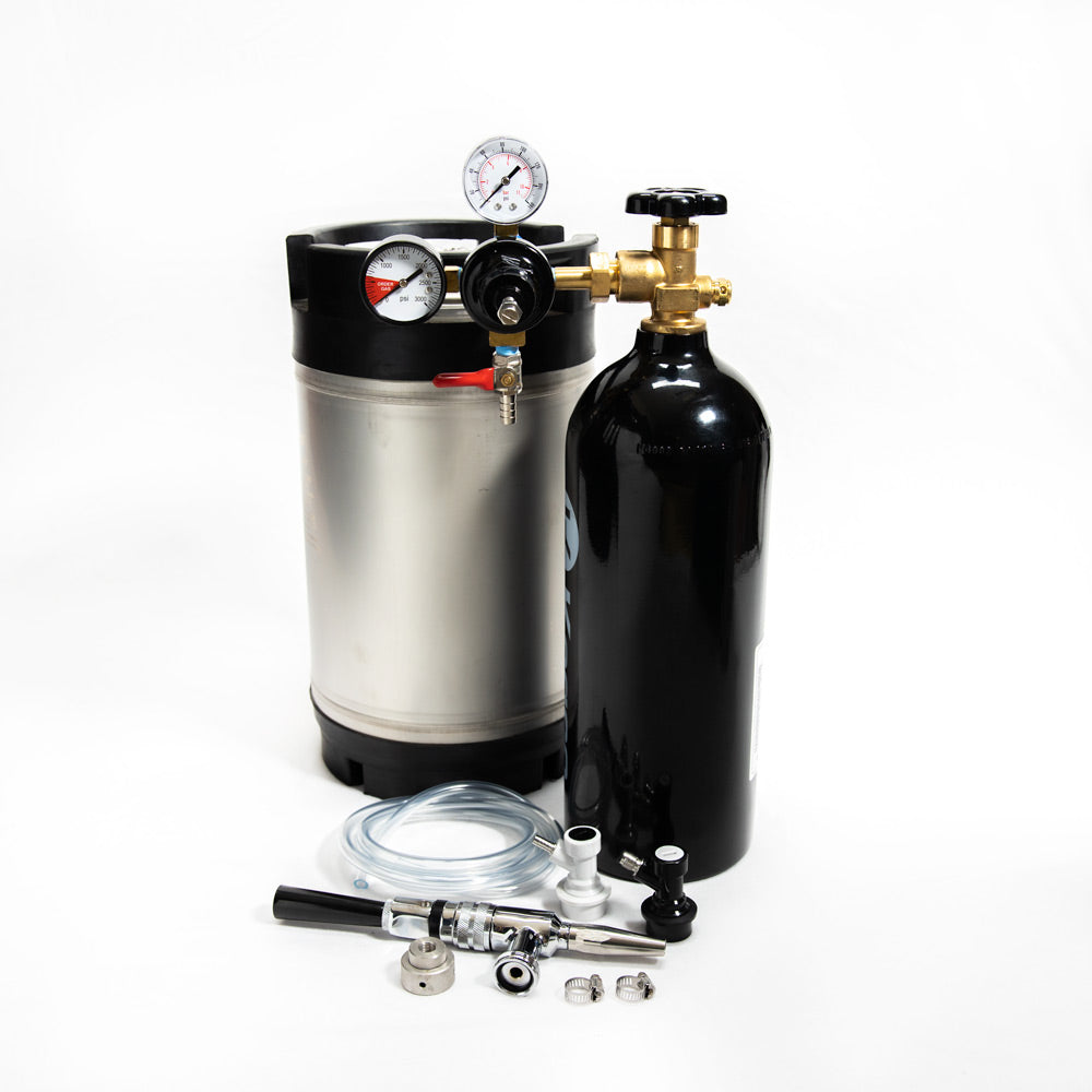 Cold Brew Coffee Nitrogen Keg Kit with Stout Faucet - 5 Gal New Stainless Steel Keg