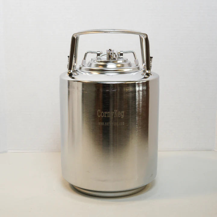 Corny Keg Mini Keg - 1.6 Gallon Ball Lock Keg - Stainless Steel