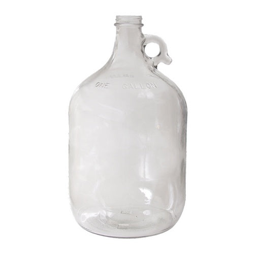 Glass Jug w/ Screw Top Finish | Finger Grip Handle | Clear | 1 Gallon | 128 oz