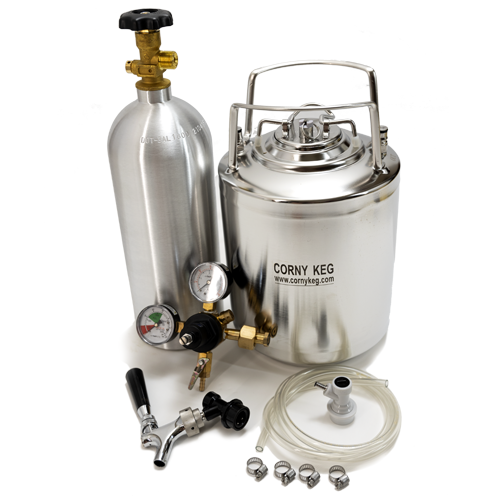 Whole Enchilada 2.5 Gallon Ball Lock Keg Kit New 5lb. Alum. Cyl