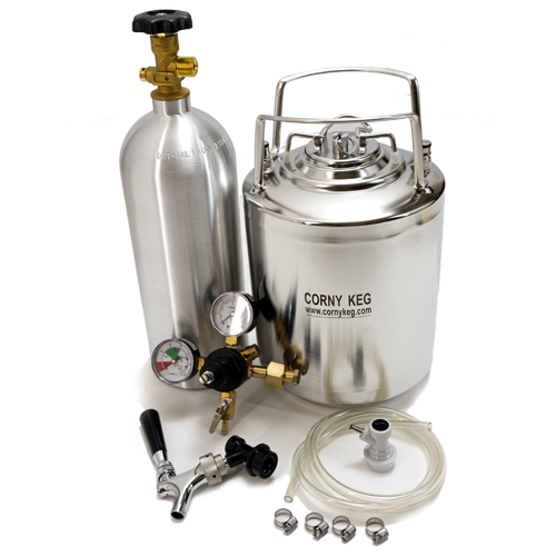 Whole Enchilada 2.5 Gallon  Ball Lock Keg Kit New 5lb. Alum. Cyl. and Beer Faucet