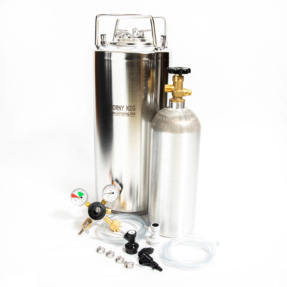 Whole Enchilada New 5 Gallon Ball Lock Keg Kit New 5lb. Alum Cyl. and Picnic Faucet