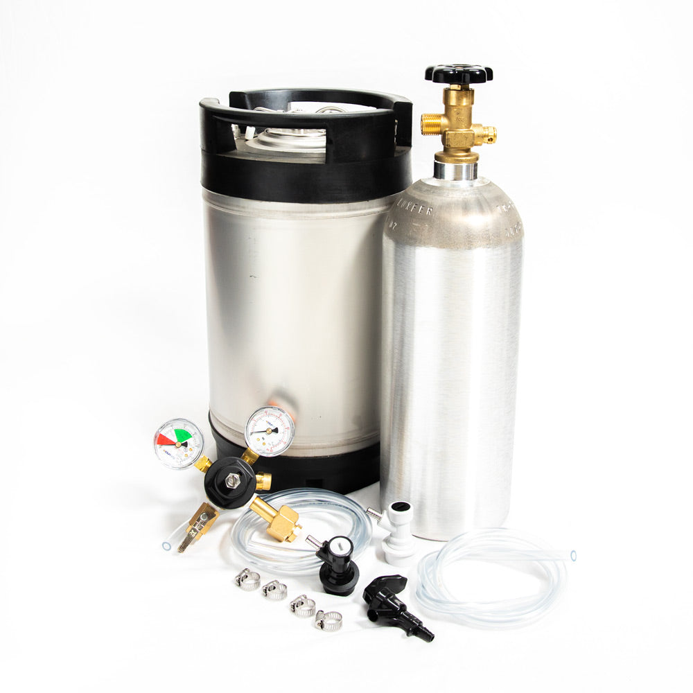 Whole Enchilada 3 Gallon New Ball Lock Keg Kit New 5lb. Alum Cyl. and Picnic Faucet