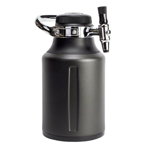 128 oz. Stainless Steel Beer Growler, Double-Wall Vacuum Insulated Carbonated