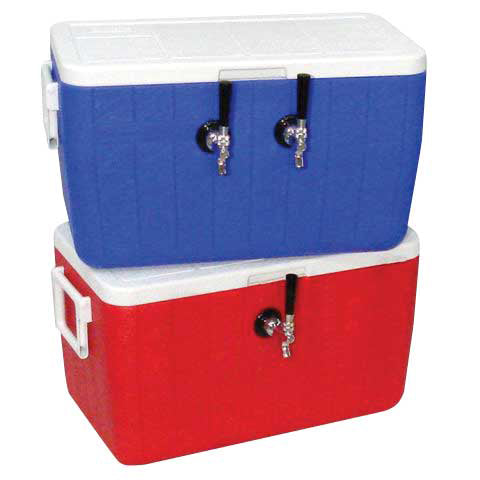 Jockey Box Coil Coolers - Dual Faucet - Blue