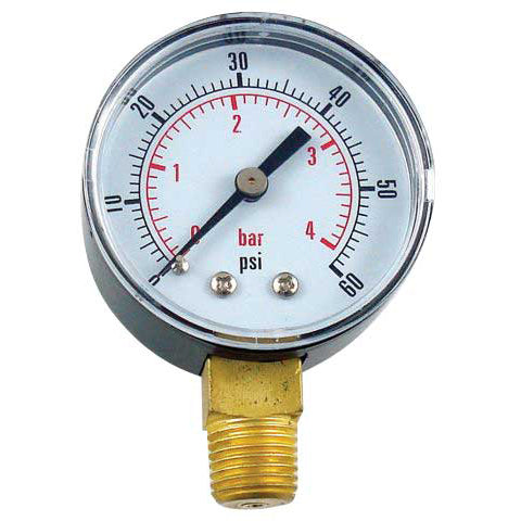 GAUGE, 2 inch 60 psi 1/4